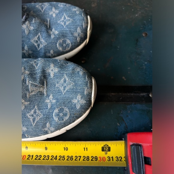 Louis Vuitton fast-lane blue denim monogram sneakers size LV7.5/9us (more 8.5) - Picture 12 of 12